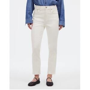 Madewell Jeans Women Size 27 White Perfect Vintage 90s High-Rise Raw-Hem Mom NWT
